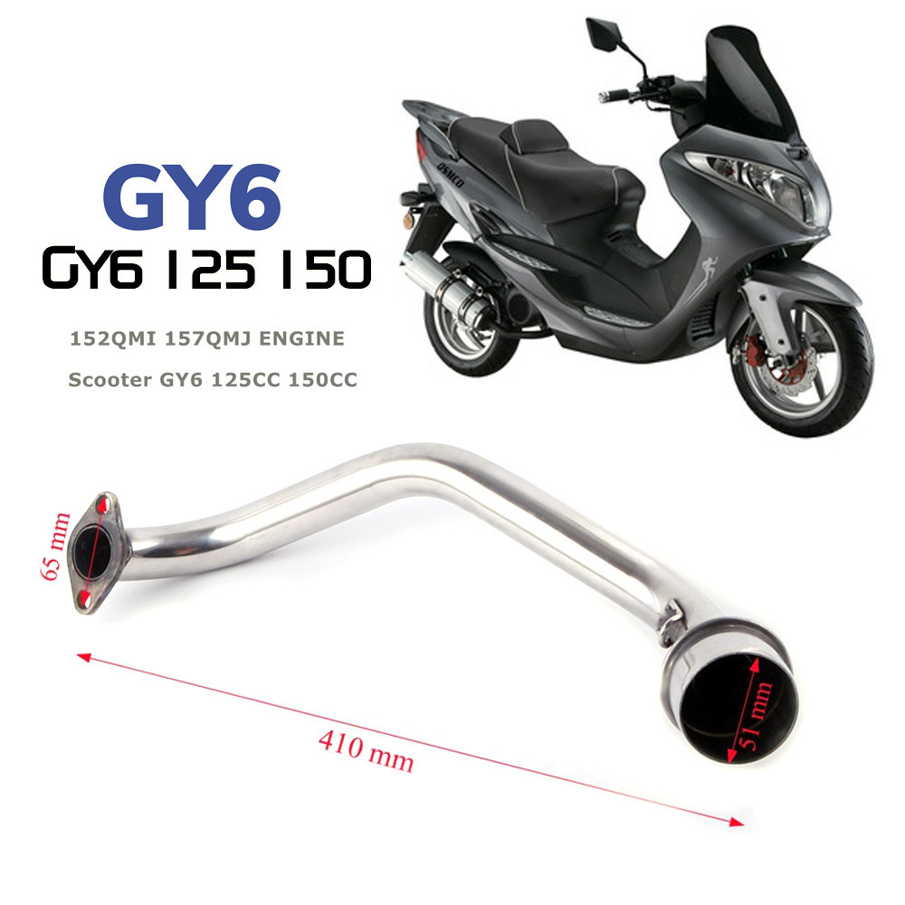 GY6 motorbike mofied contact pipe GY6 125 150 cc Scooter motorcycle exhaust muffler contact pipe 152