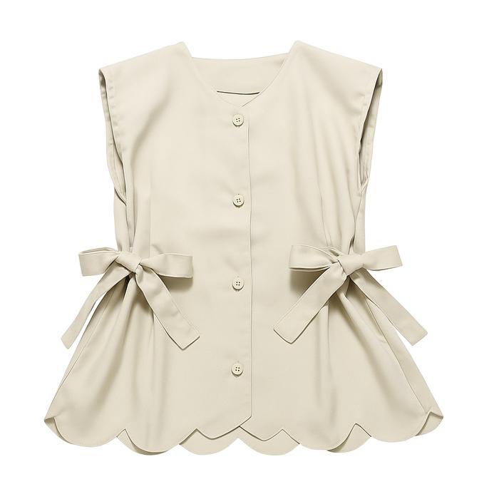 Cherish Vest Wanita Semi Woll | Outer Vest Tali Pinggang Lucu | Outer Remaja | Vest Wanita Kekinian 