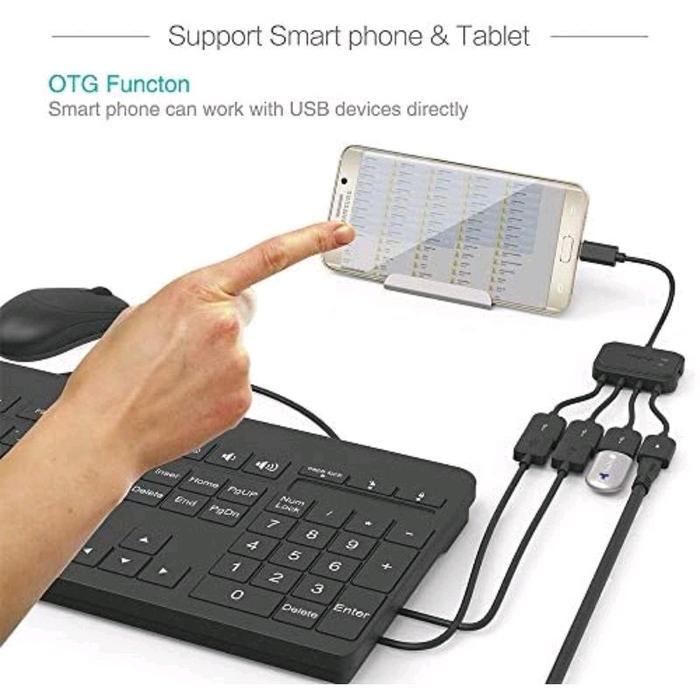 4in1 Micro USB Hub + Charge Kabel OTG Micro 3 Port USB Female OTG USB Hub 4in1 - Micro