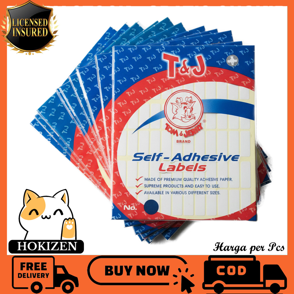 T & J No 123 Label Undangan Stiker Nama Tj Tom Jerry Isi 10 Lembar Alat Perlengkapan Peralatan Stati
