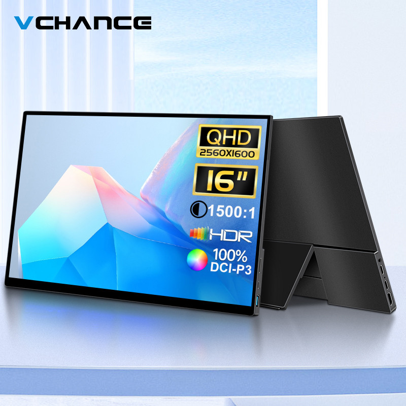 VANCE 16 In 2.5K Portable Monitor 16:10 2560*1600p 100%DCI-P3 500Nit Travel Second Gaming splay for 