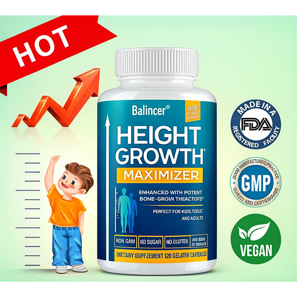 HEIGHT GROWTH MAXIMIZER  OBATTAMBAH TINGGI BADANASLI 100% OBAT PENINGGI BADAN HERBAL SUPER GROW UP A