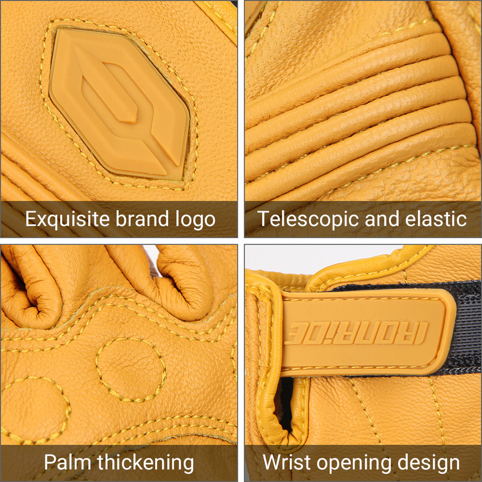 Motorcycle Leather Gloves Waterproof Breathable Moto Gloves Goatskin Leather Motocross Riding Gloves