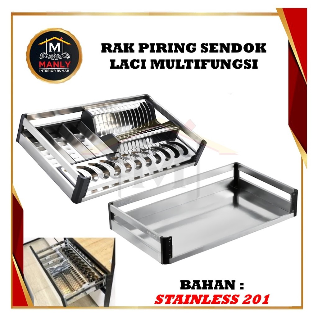 Rak Laci Serbaguna  Rak Mangkuk Kitchen Set Rak Piring Mangkok Sendok Dapur