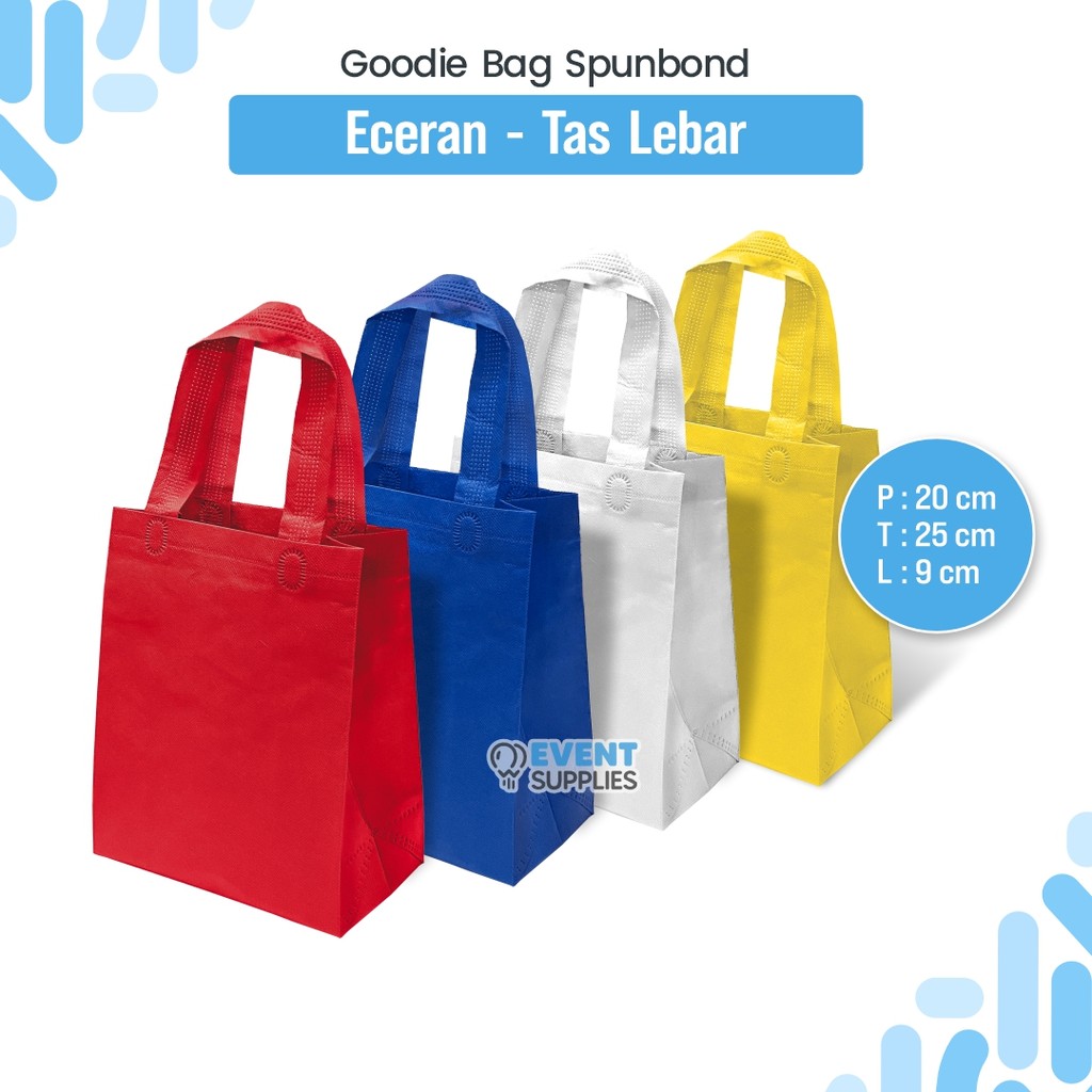 [20x25x9] Termurah Tas Spunbond Goodie bag Lebar / Spunbond Kain Tas Polos High Quality Tas Souvenir