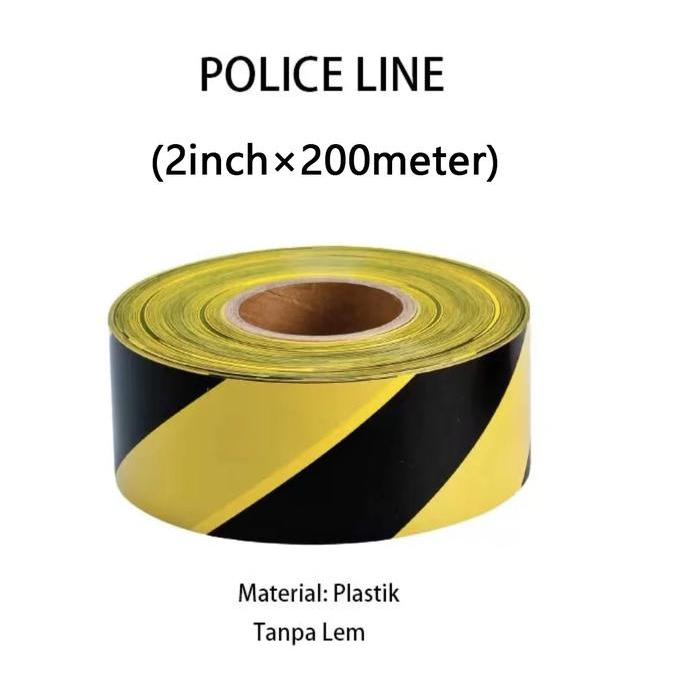 Police Line Kuning Hitam Police Safety Line Barricade 2" × 200 meter