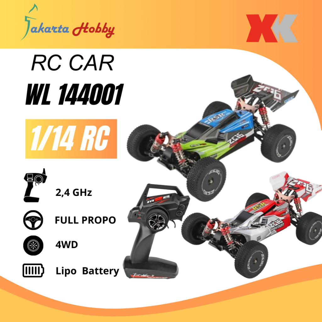 RC Car Buggy WL 144001  1/14 4WD 60km/h Metal Chassis RTR
