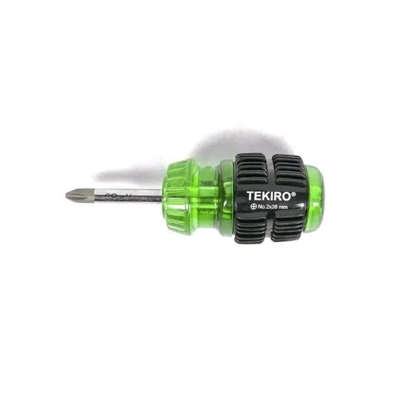 Tekiro Obeng Cebol Plus Gagang Karet 38Mm - Magnetic Philips Screwdriver 6Mm X 38Mm - Obeng Kembang