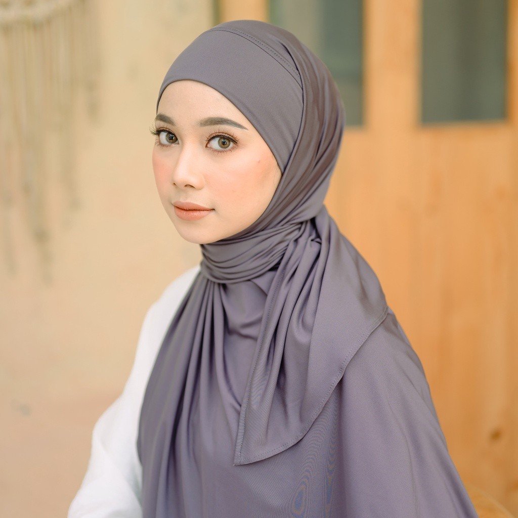Lozy Hijab - Vela Oval Instan (Pashmina Melayu Jersey Tali instan)