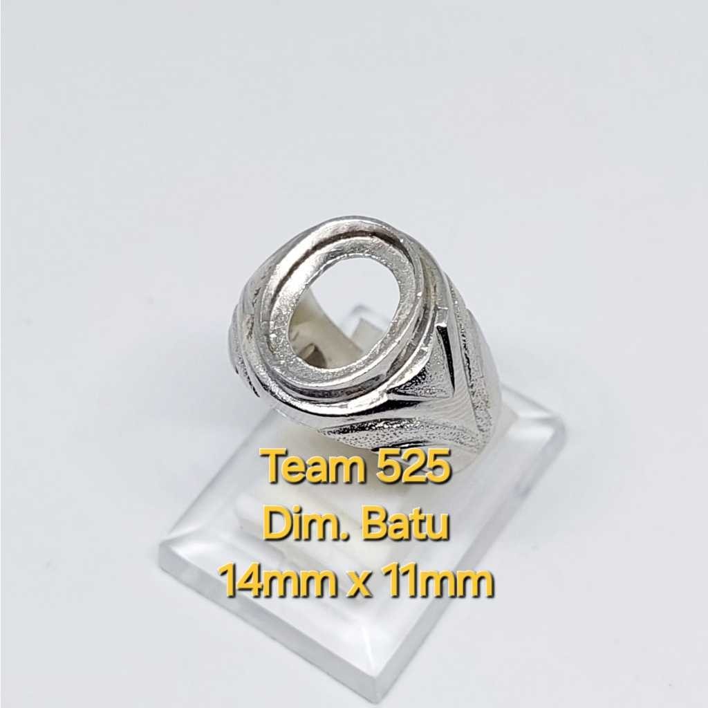 Ring emban alpaka super dim 14x11 tanam minimalis motif simple pengikat ring cincin batu akik eceran