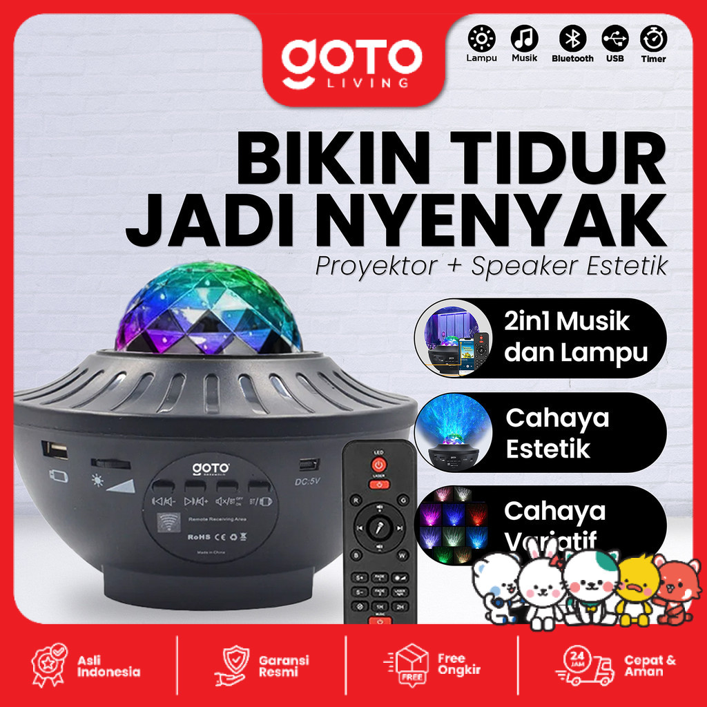 Goto Dreamglo Lampu Tidur Proyektor Langit Speaker Bluetooth Lamp