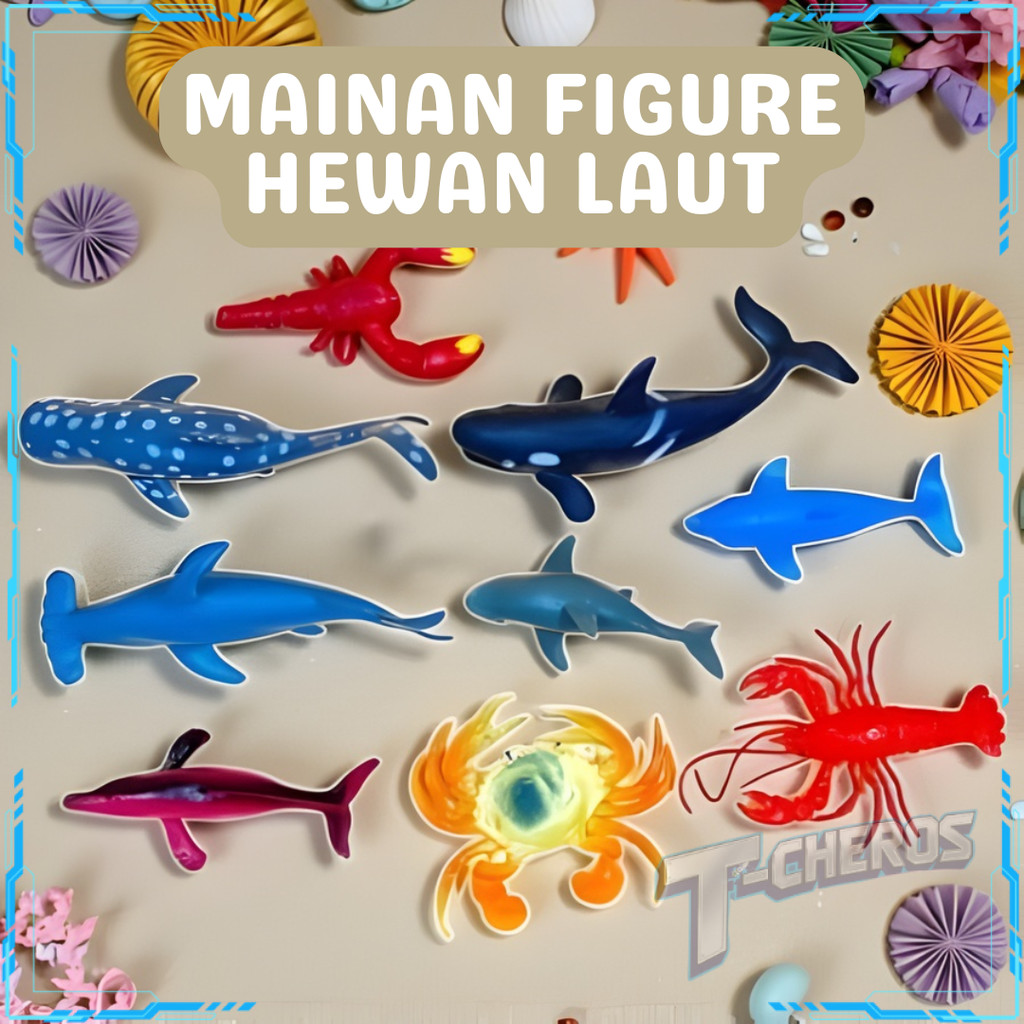 Mainan Edukatif Figur Ikan Laut Karet Hewan Laut Sea Animal Vynyl Ocean World
