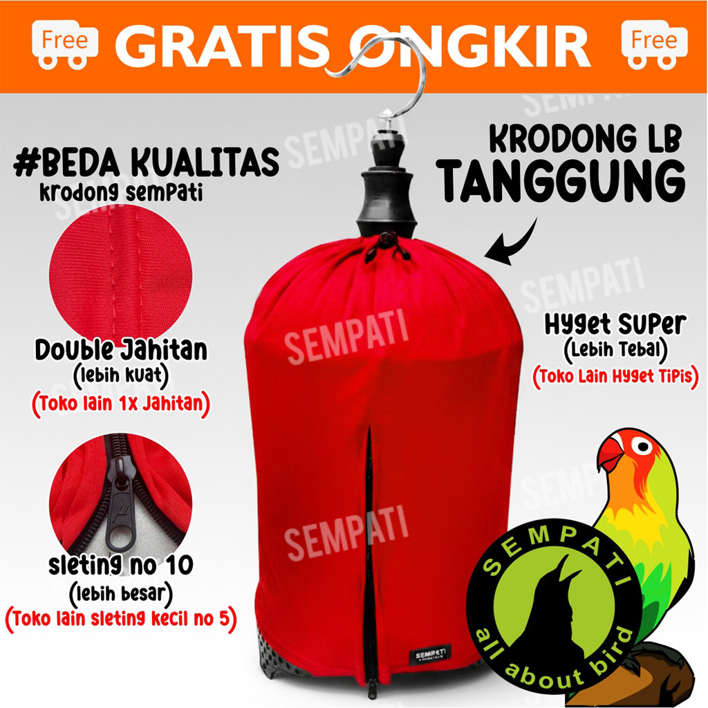 SEMPATI Krodong Lovebird Tanggung D54 Kerodong Sangkar Lovebird Cebol Kandang Kapsul Burung Love bir