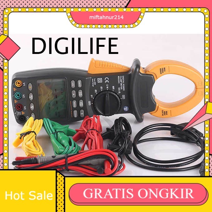 Three Phase Power Clamp Meter Mastech MS2203 Ampere Tang 3 Fas Fase MS-2203 Multimeter Voltase Fasa