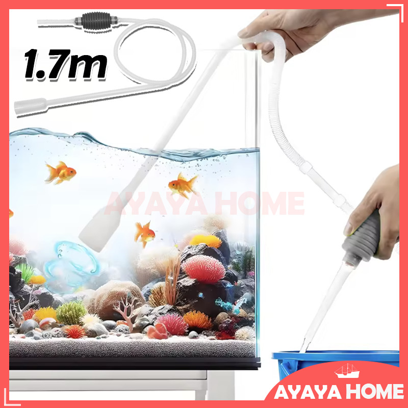 Alat Pompa Penguras Akuarium Plastik /Pompa Akuarium 1.7m ikan bersih akuarium