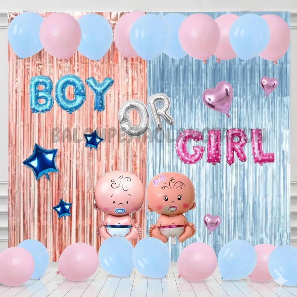 Paket Dekorasi Boy or Girl Gender Reveal / Gender Reveal Decoration Aesthetic