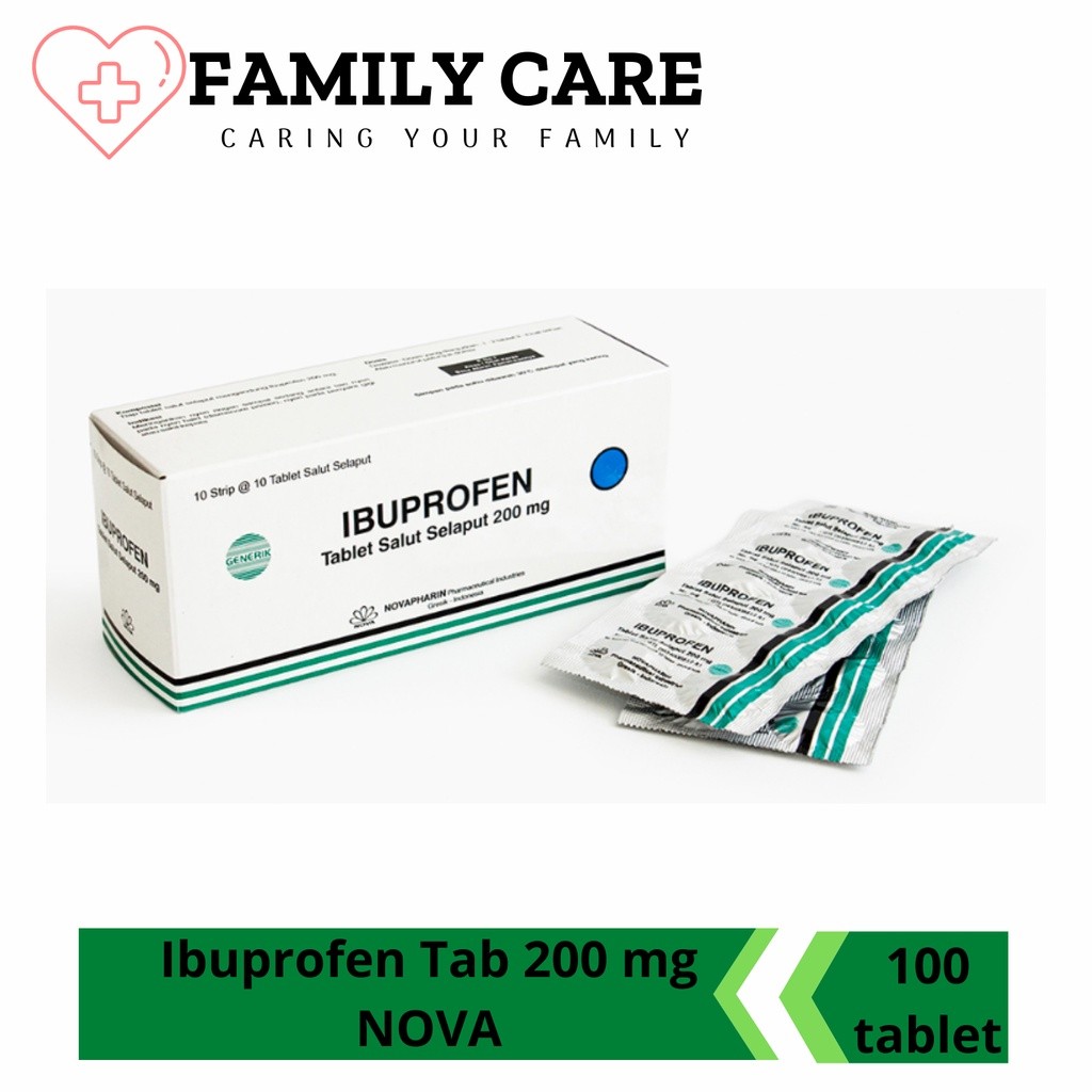 Ibuprofen Tab Nova 200 mg | 400 mg isi 100 tablet