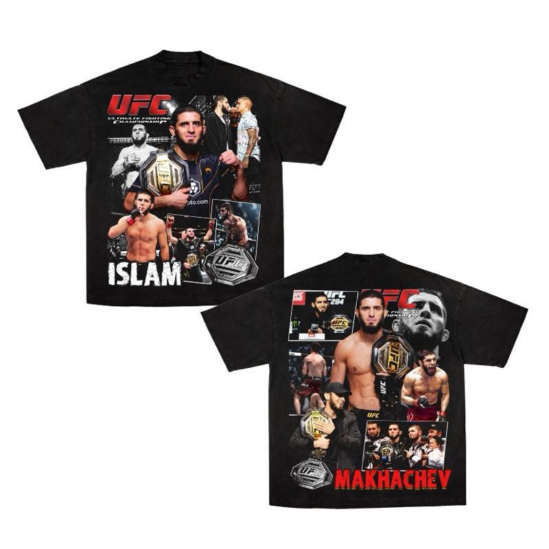 Kaos Oversized Islam Makhachev UFC | Hitam | Premium Original | Size S–XXXL | Unisex | COD
