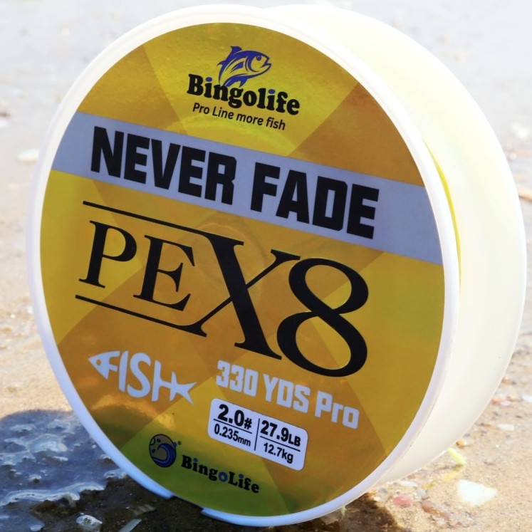 Bingolife Senar Pancing PE X8 Kuning 300m Anti Luntur Tahan Gesek Lembut Untuk Casting Jauh