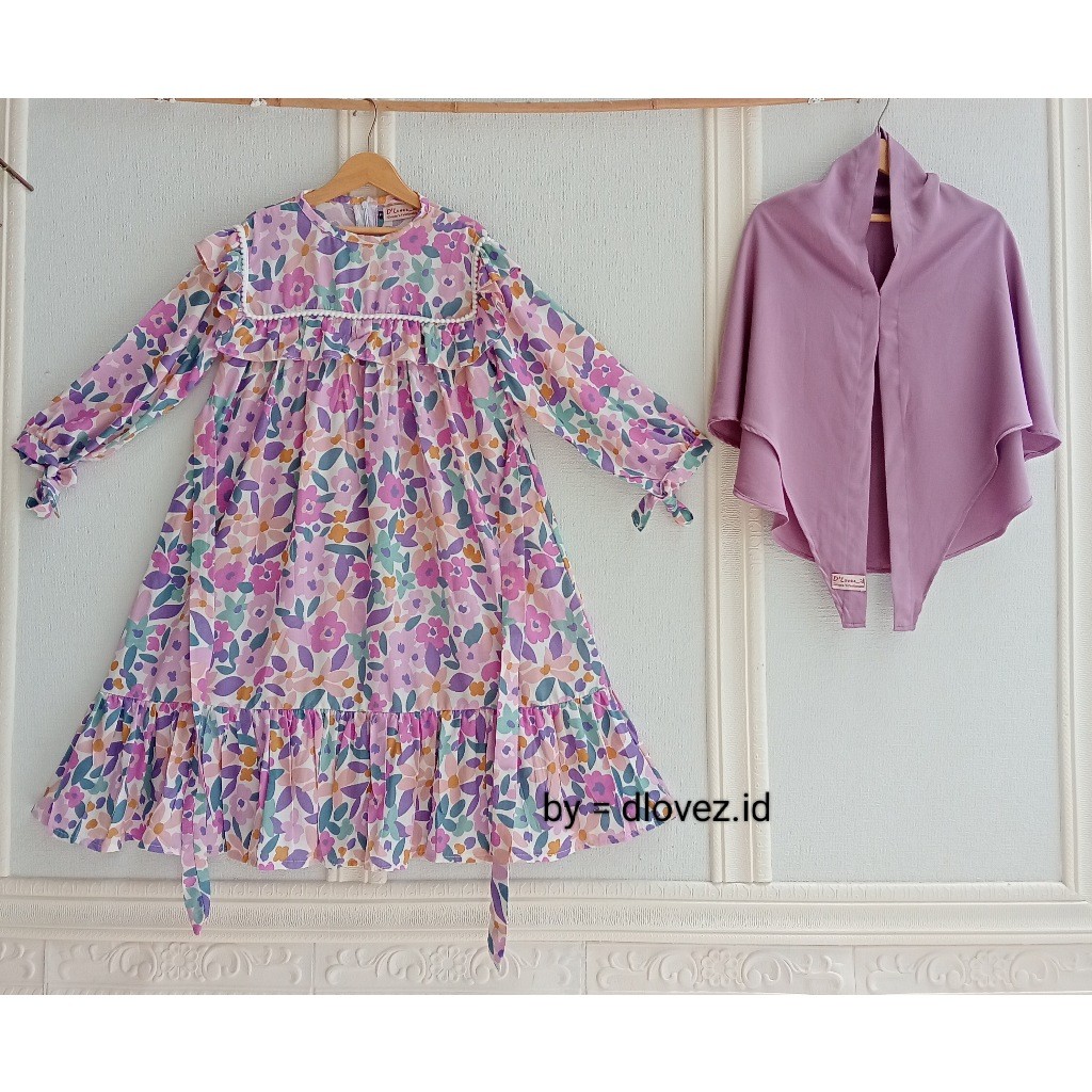 GUNSHOP Ayesha Set Gamis Anak Rayon Free Hijab 1 - 12 Tahun