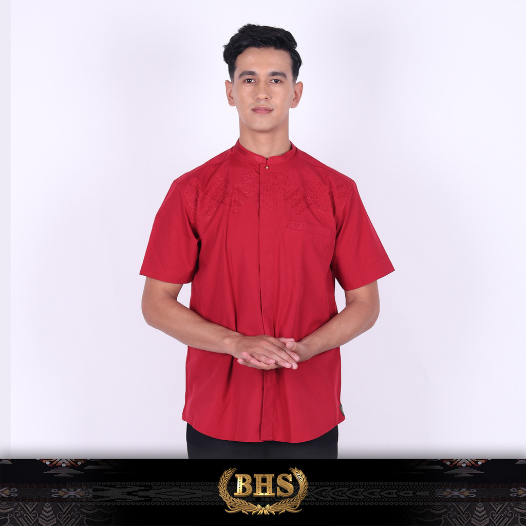 Baju Koko BHS Cosmo Luhaib Red Baju Muslim BHS