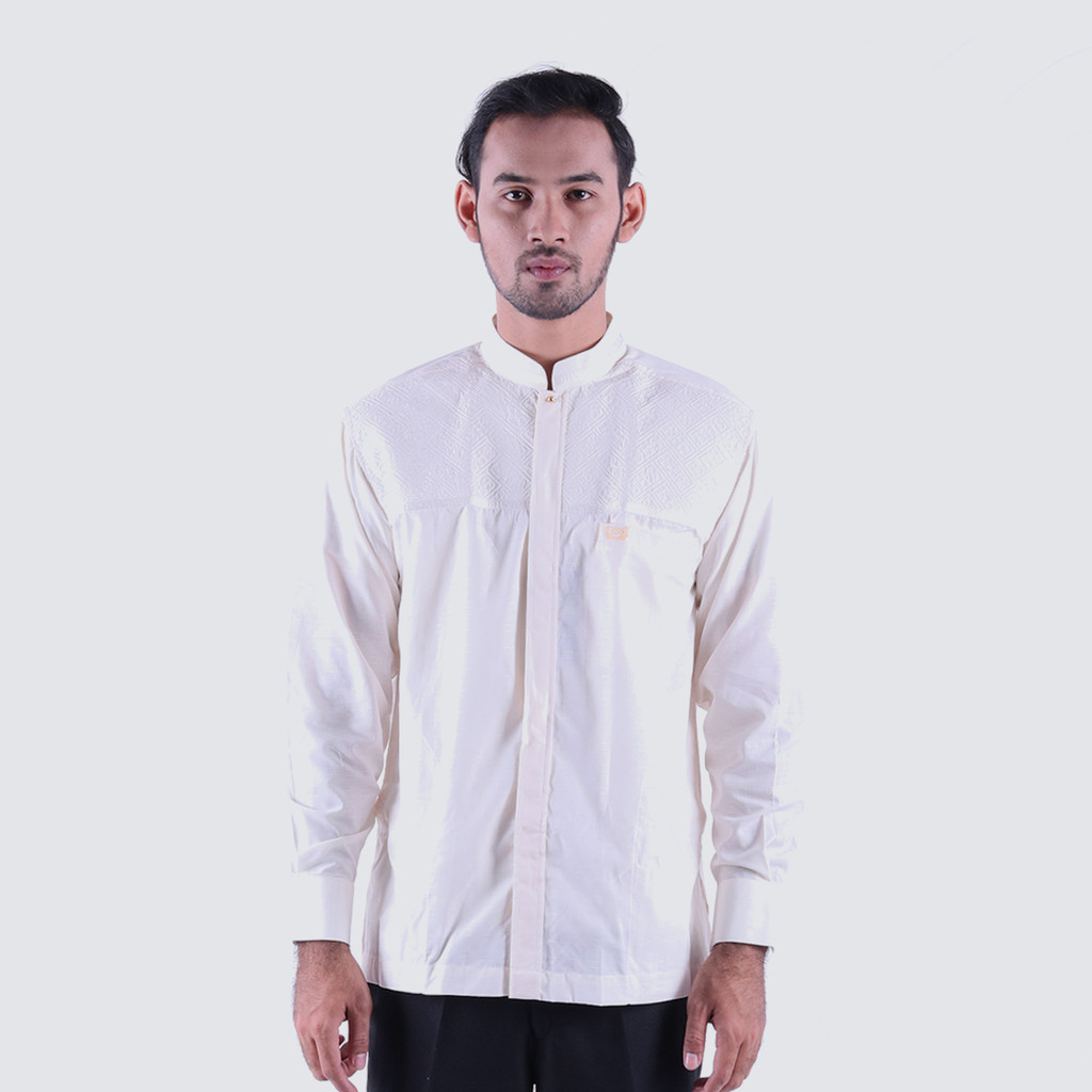 Baju Koko Asli 100% Original |Baju Koko BHS Classic Motif Abyad Cream