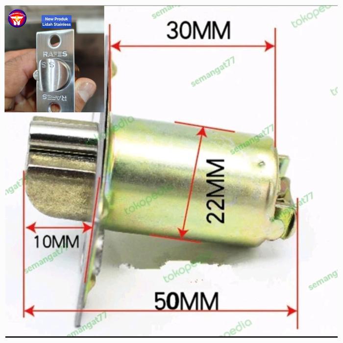 RAFES Lidah Kunci Bulat Kamar Mandi SUS 304