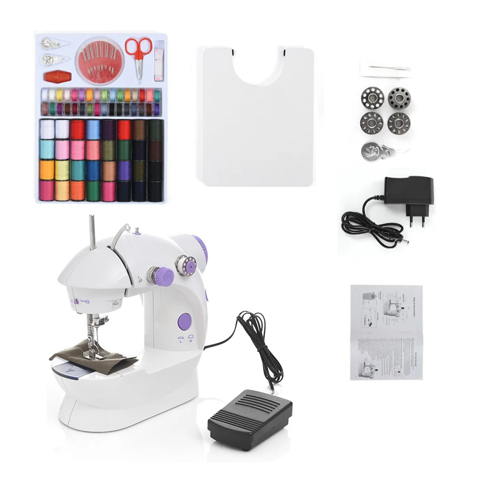 Beginner Mini Sewing Machine Home Small Double Speed Electric Household Portable Night Light Foot Pe