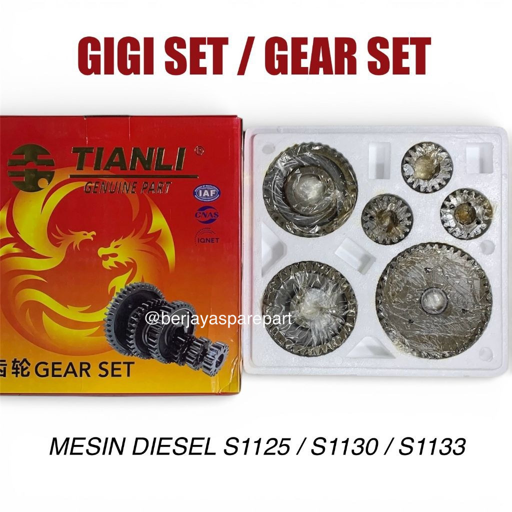 Gigi set ( Gear Set TIANLI ) S1125 / S1130 / S1133 Mesin Diesel 28pk 30pk 33pk