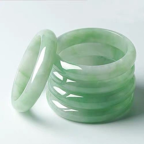 Giok Alam Gelang Giok Gelang Giok Hijau Muda Gelang Giok Hijau Mengapung untuk Wanita