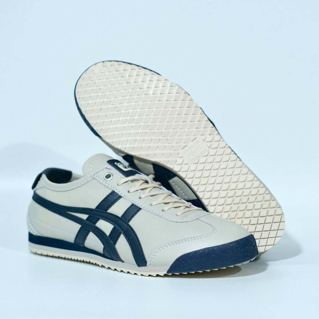 Onitsuka Tiger Mexico 66 Slip-on Birch Peacoat Shoes Navy Beige Ukuran 40 | Sepatu Sneakers Olah Rag