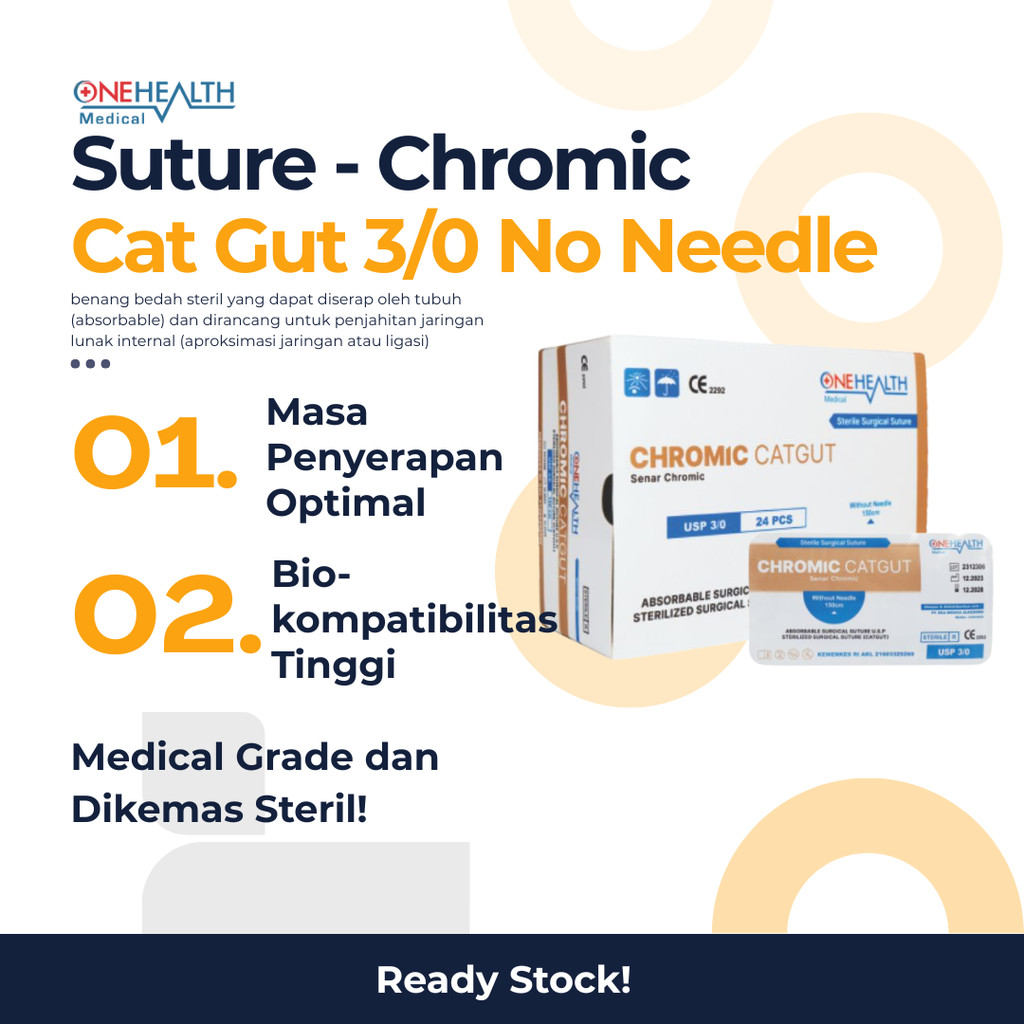SUTURE - CHROMIC CATGUT 3/0 OH