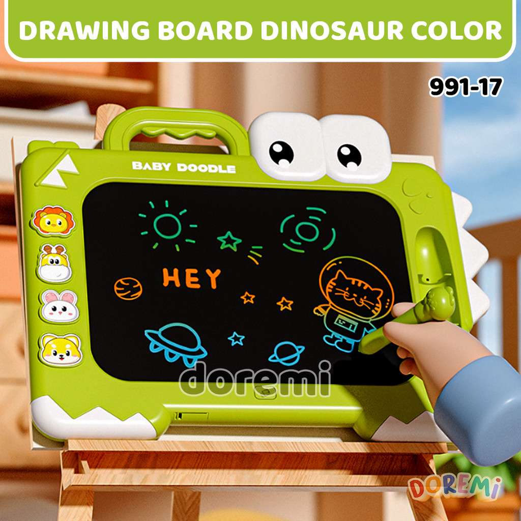 DOREMI Drawing Board Dinosaur Color 6 Inch Premium Quality LCD Writing Tablet Dino Hand Gambar Papan