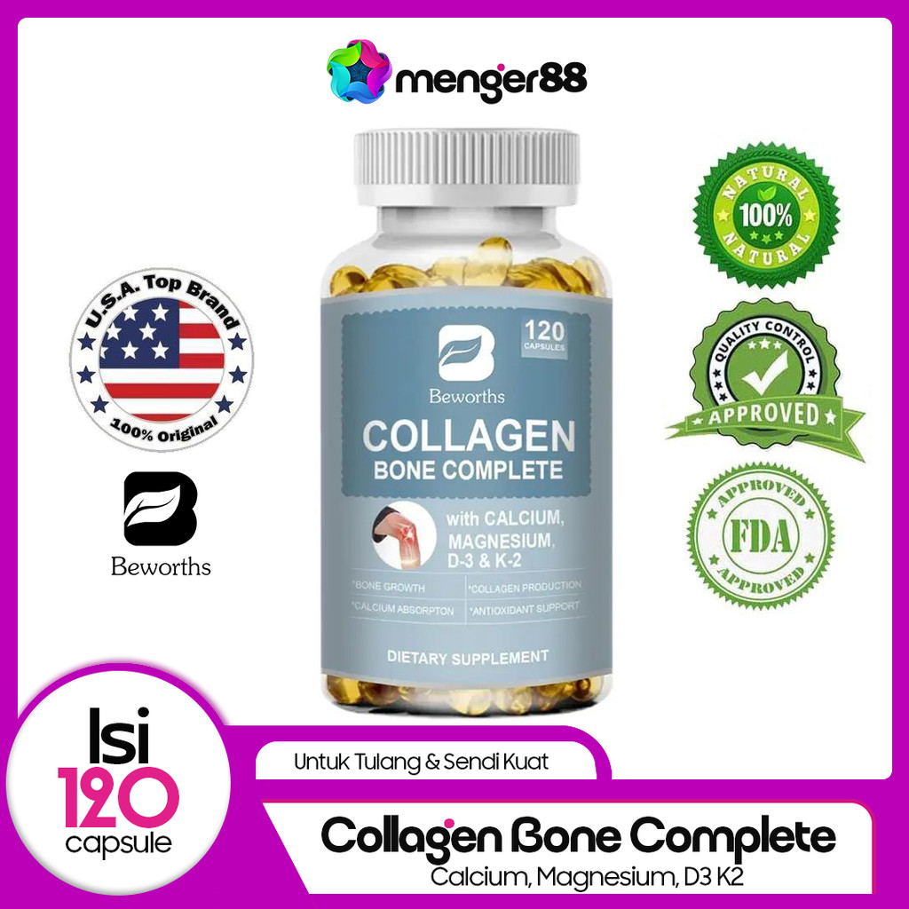 BEWORTHS Vitamin Kesehatan Tulang & Sendi - Collagen Bone Complex Kalsium Magnesium & Vit D3 K2