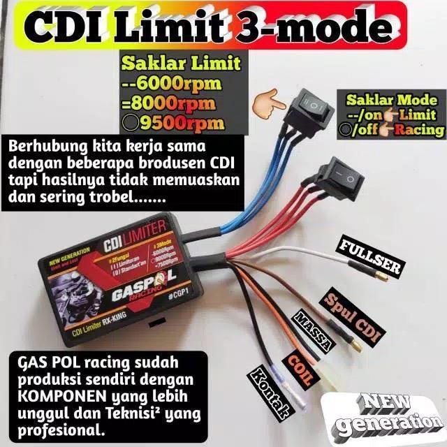 Cdi limit 3 mode rx king rx spesial bisa mode limit dan mode racing