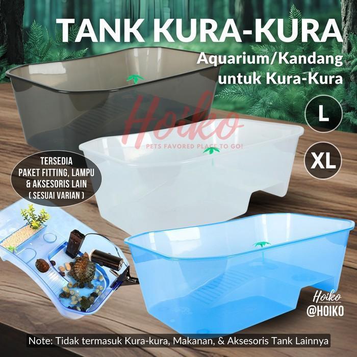 Turtle Aquarium Tank L XL Bak Ember Tempat Kura Kura Air Besar Akuarium Kandang Box Kura2 Brazil