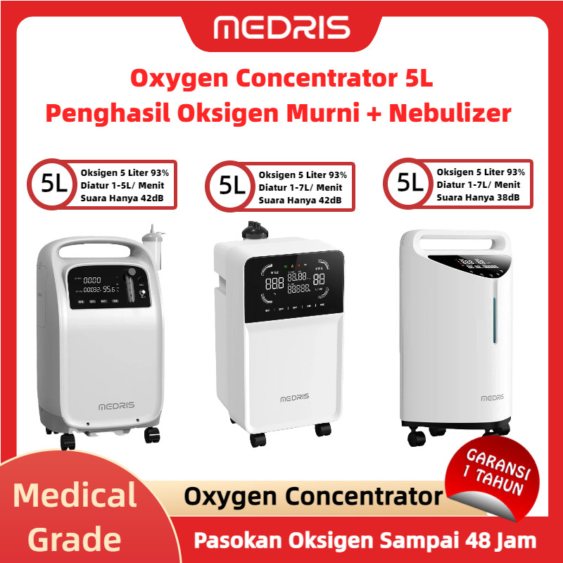 MEDRIS Oxygen Concentrator 5L - 7L Oksigen Konsentrator Oksigen Elektrik Pengganti Tabung Oxygen