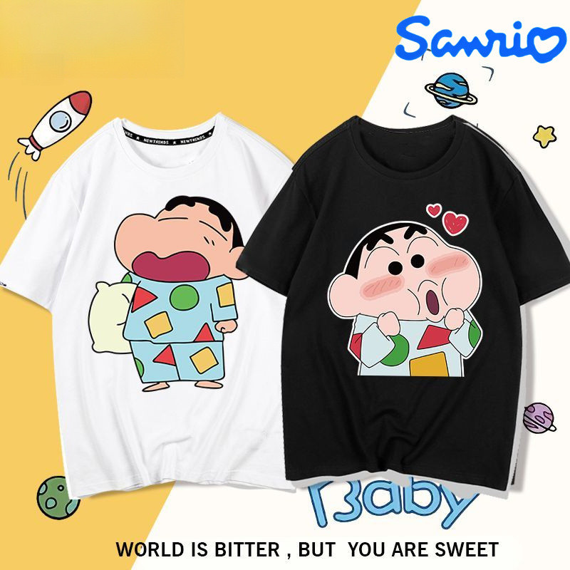 Sanrio Kaos Atasan Sinchan Cute The Piyama Sleepwear Sinchan Tshirt Katun Dewasa