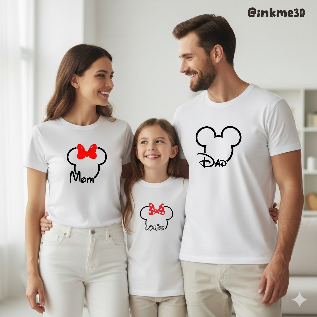 KAOS COUPLE KELUARGA / BISA CUSTOM WARNA KAOS / CUSTOM DESAIN