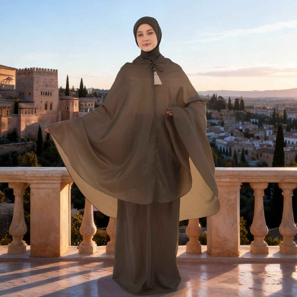 MANDJHA Khansa Olive Prayer Set Raya By IVAN GUNAWAN - Mukena Muslim Modest ORIGINAL