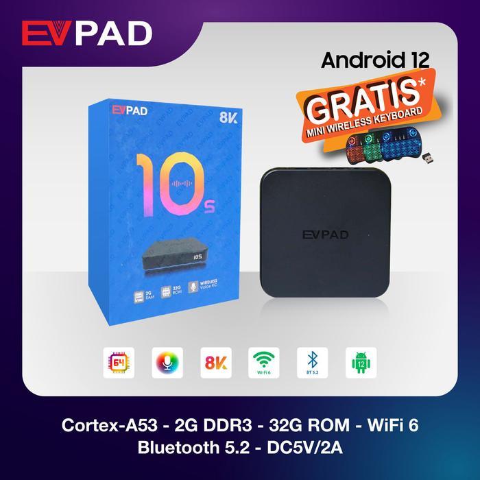 Evpad Android TV Box Stb EVPAD 10S RAM 2GB/32GB Original Android 12 Remote voice bluetooth5.2 wifi6
