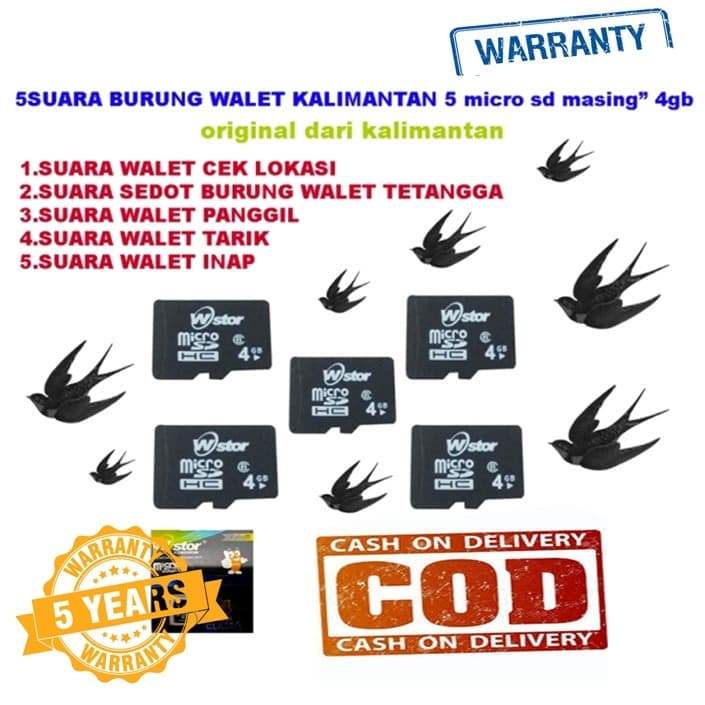 SUARA BURUNG WALET KALIMANTAN 5 micro sd masing masing 4gb