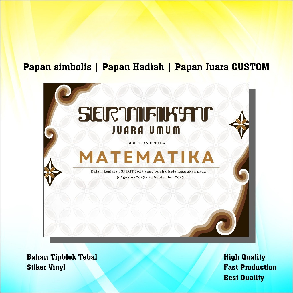 Papan Simbolis | Papan Hadiah | Papan Juara | Papan Hadiah Uang