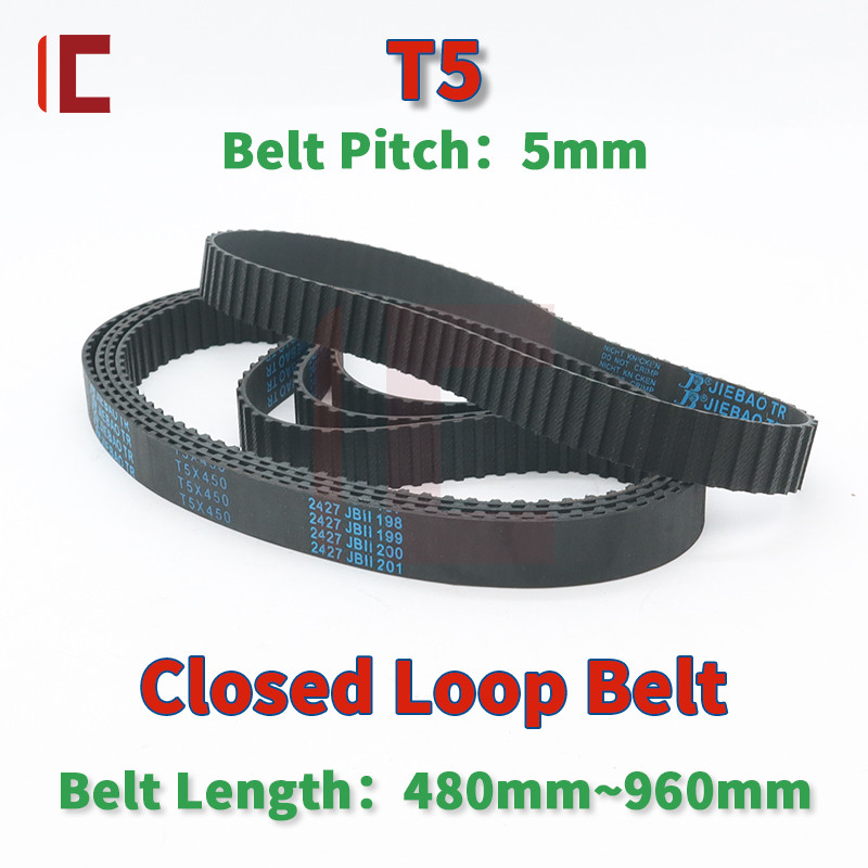 Panjang Sabuk Timing T5 480mm hingga 960mm Sabuk T5 10mm 15mm Pulley Sabuk T5 20mm 25mm Pulley Timin
