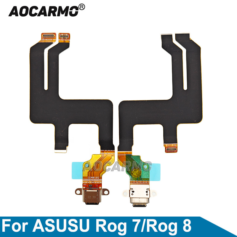 Aocarmo Untuk ASUS ROG Phone 7 8 ROG7 Rog8 Port Pengisi Daya USB Konektor Dock Pengisian Kabel Fleks