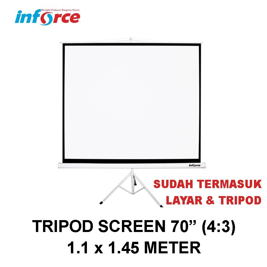 Inforce Tripod Screen Projector 70 4:3 / Layar Proyektor Inforce 70"