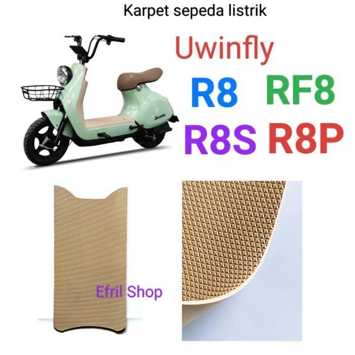 RF8 Karpet sepeda listrik BAHAN KARET MOTIF Uwinfly R8 RF8 R8S R8P warna Krem dan Hitam