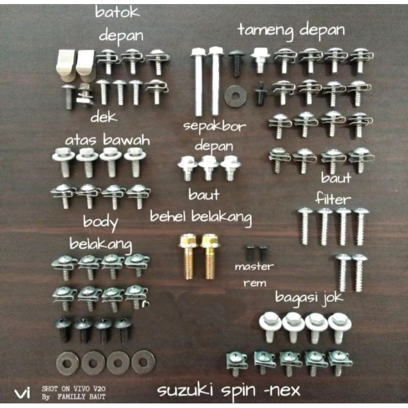 baut body  Suzuki spin 125/baut body fullset spin/Suzuki next