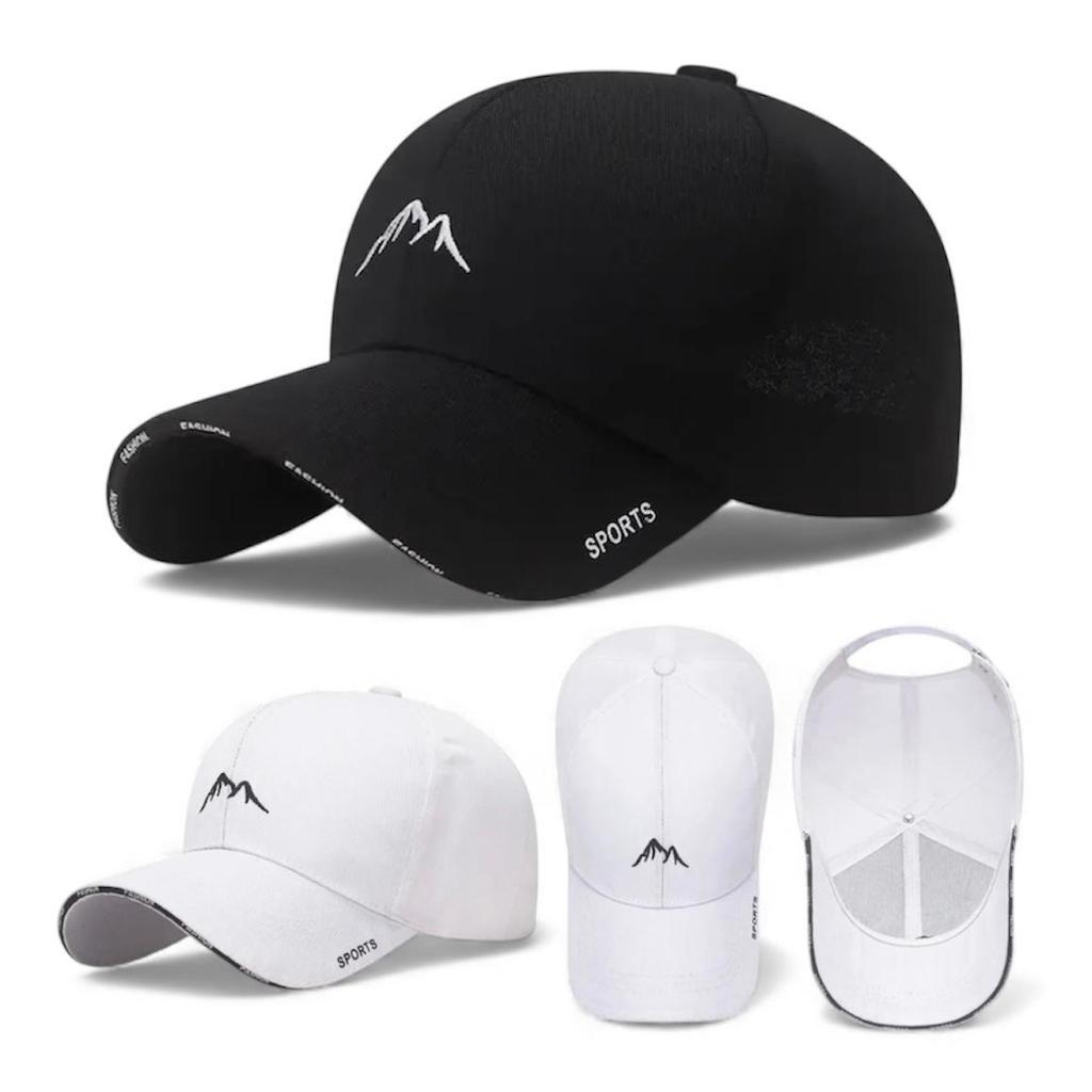 Topi Baseball Pria Wanita Musim Panas Bordir Sunshade Snapback Topi untuk Pria Gorros Hitam Putih