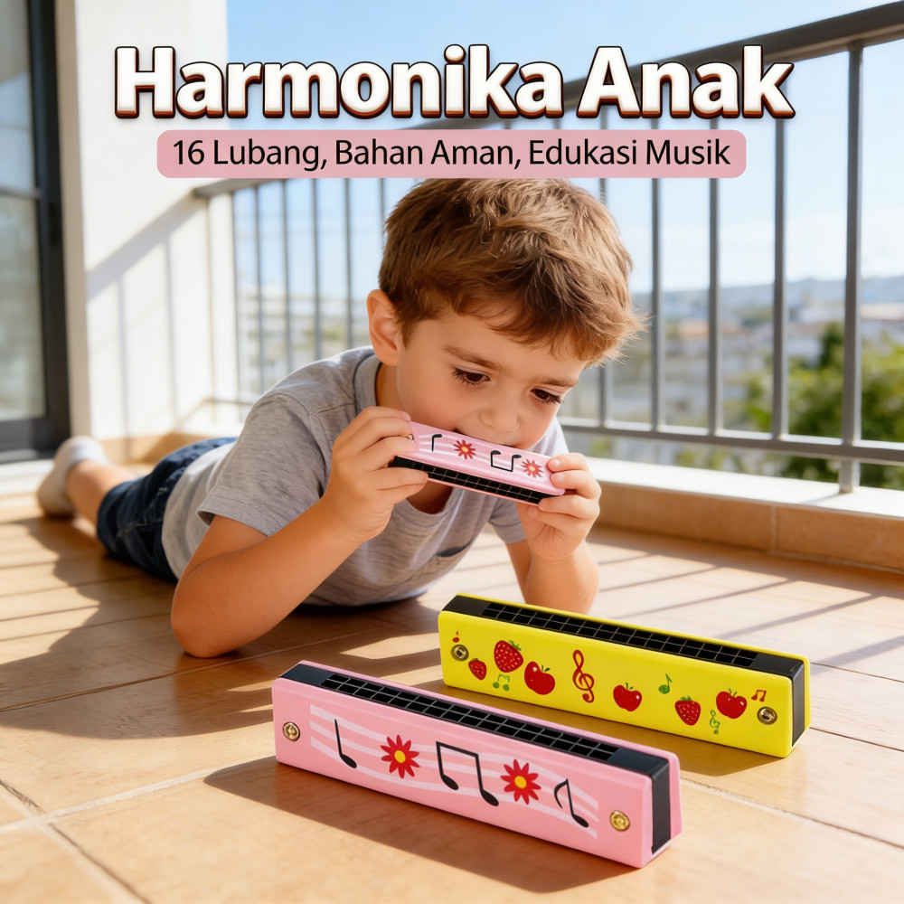 Harmonika 16 Lubang Anak Musik Alat Eksperimen Harmonika Kayu